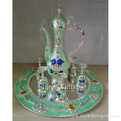 Fashion Home Decorative Art Enamel Luxury Wine Set TXX